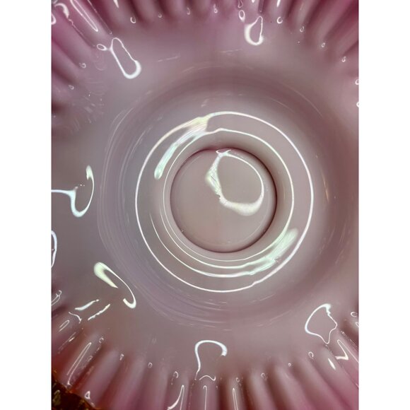 Fenton Peach Crest Round Double Crimped Bowl - Picture 8 of 11